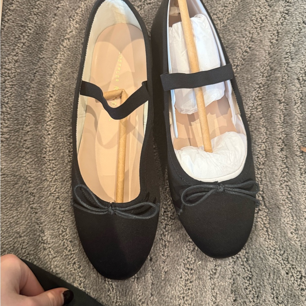 Loeffler Randall Women's Black satin Ballet Flats with Bow